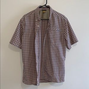Eddie Bauer Short sleeved plaid button up. Medium